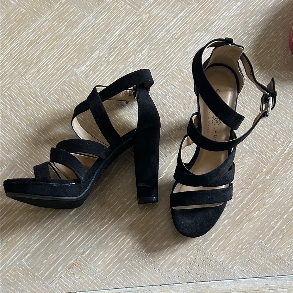 Chinese Laundry Black Suede Heels